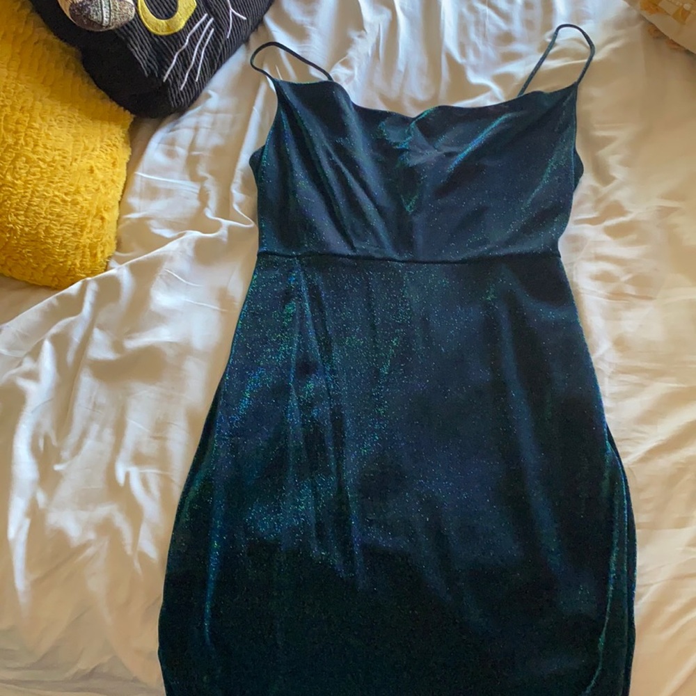 Blue/Green short cocktail dress